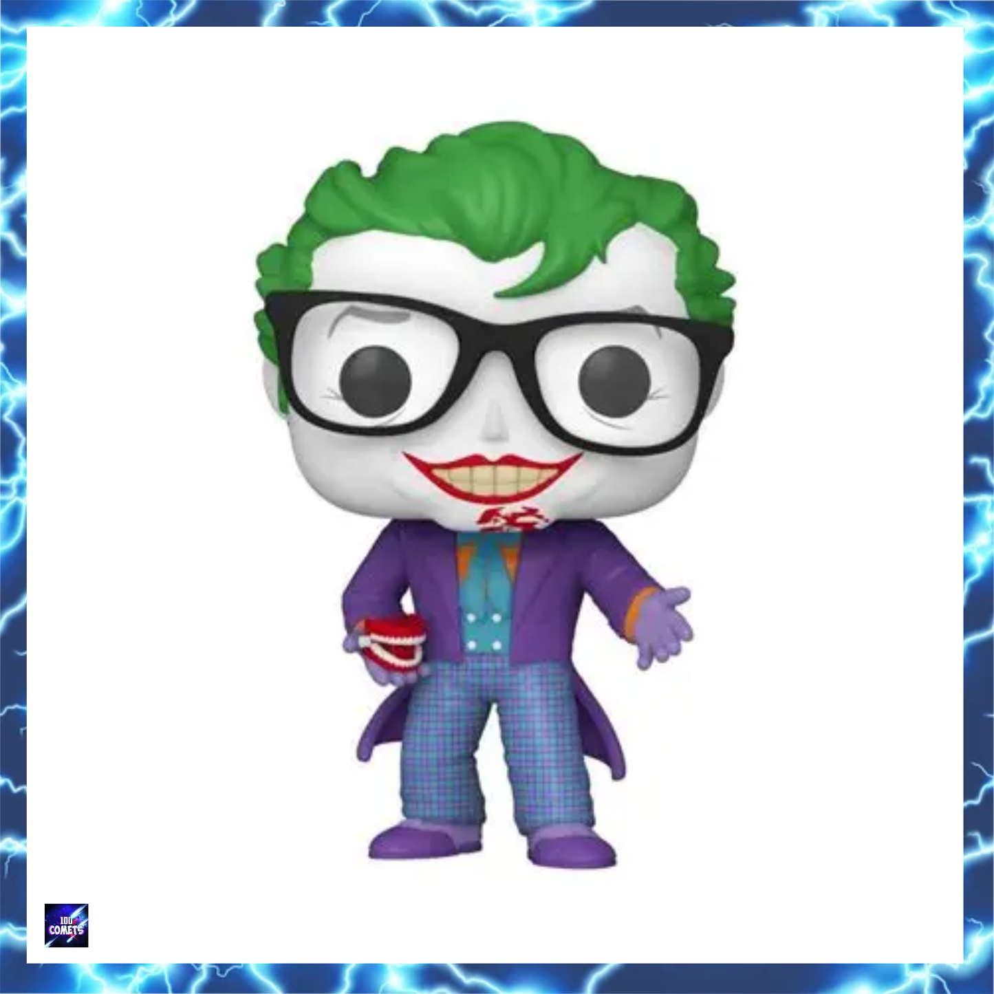 Funko Joker with Glasses and Wind-Up Teeth 1989 Movie + Pop Protector: 85th Anniversary DC Comics Pop! Movies Vinyl Figure (Bundled with ToyBop Brand Box Protector Collector Case)