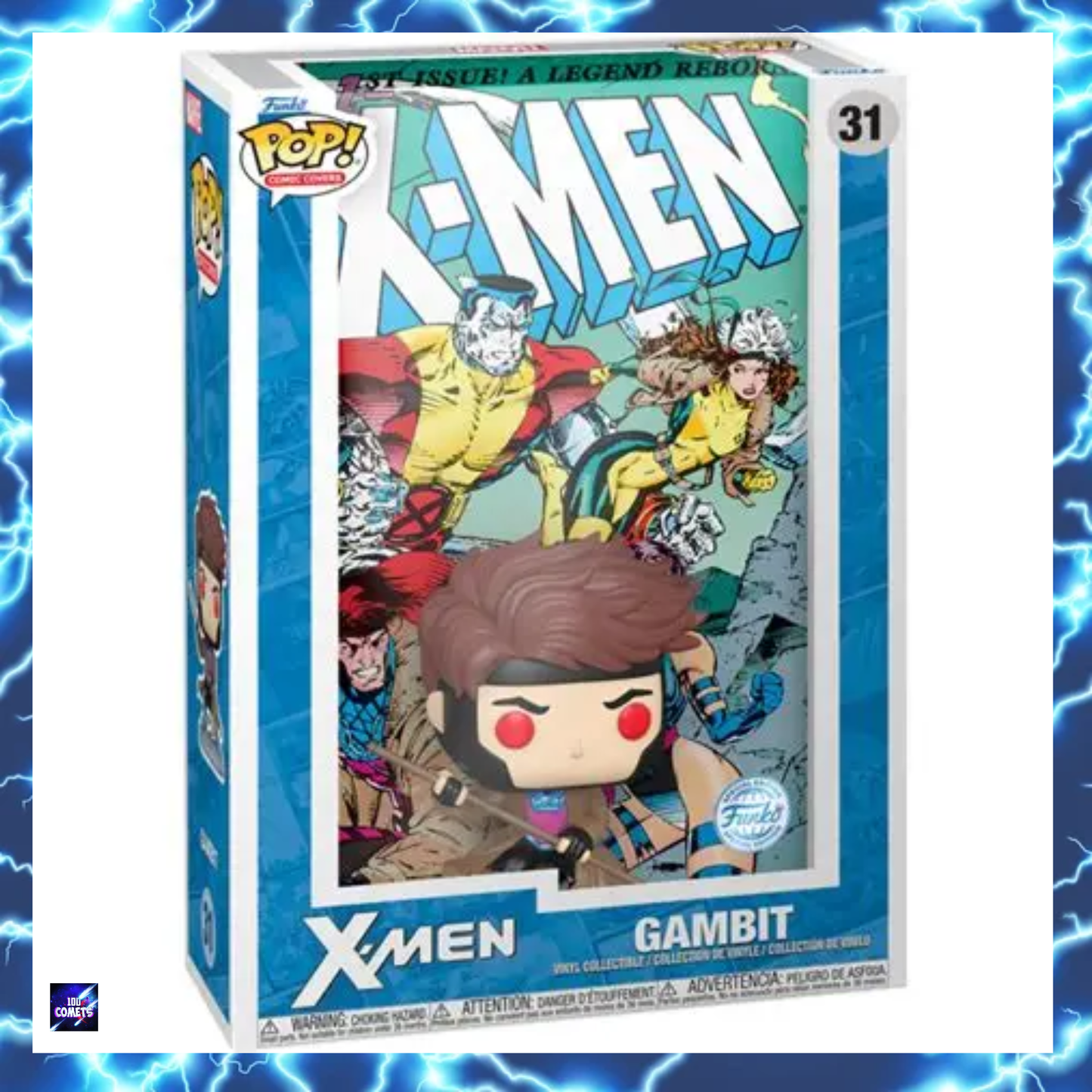 X-Men #1 (1991) Gambit Funko Pop! Comic Cover Vinyl Figure with Case #21 - FCBD Previews Exclusive